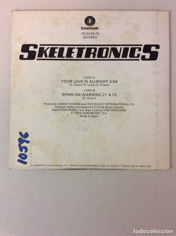 Discos de vinilo: Skeletronics. Your love is allright. - Foto 2