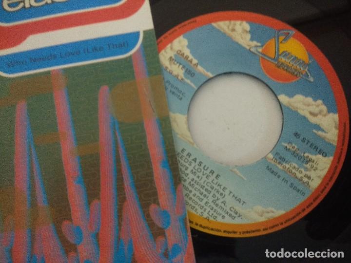 Discos de vinilo: ERASURE/WHO NEEDS LOVE/SINGLE PROMOCIONAL. - Foto 2