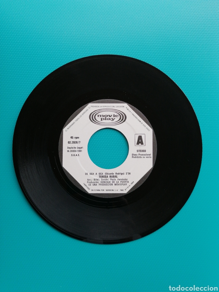 Discos de vinilo: Teresa Rabal - De oca a oca-Chulapito - Foto 3