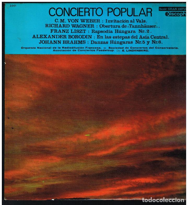 Discos de vinilo: CONCIERTO POPULAR - ORQUESTA NACIONAL DE LA RADIODIFUSI&Oacute;N FRANCESA - LP 1965