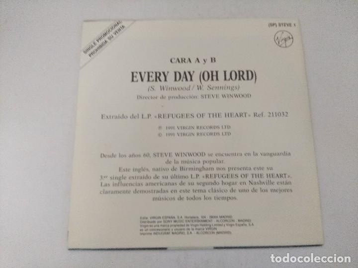 Discos de vinilo: STEVE WINWOOD/EVEY DAY/SINGLE PROMOCIONAL. - Foto 3