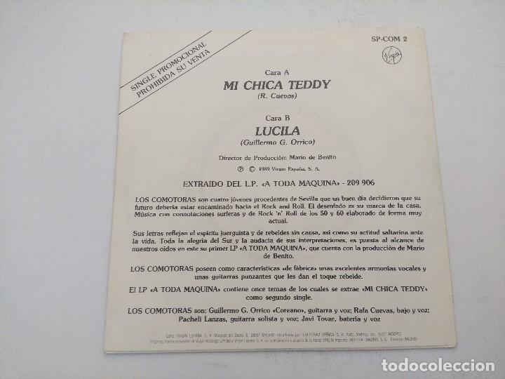 Discos de vinilo: LOSCOMOTORAS/MI CHICA TEDDY/SINGLE PROMOCIONAL. - Foto 3