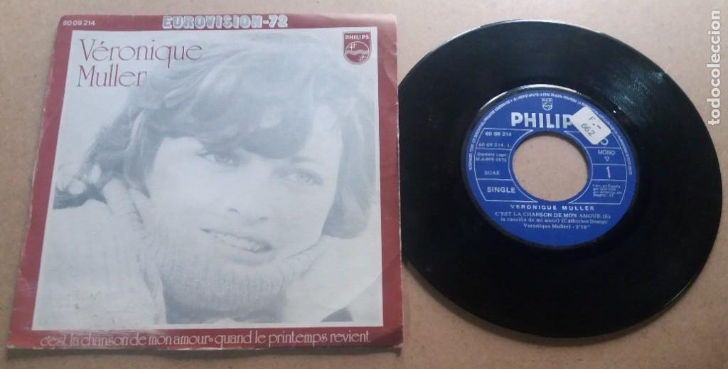 Discos de vinilo: VERONIQUE MULLER / CEST LA CHANSON DE MON AMOUR / SINGLE 7 INCH - Foto 1