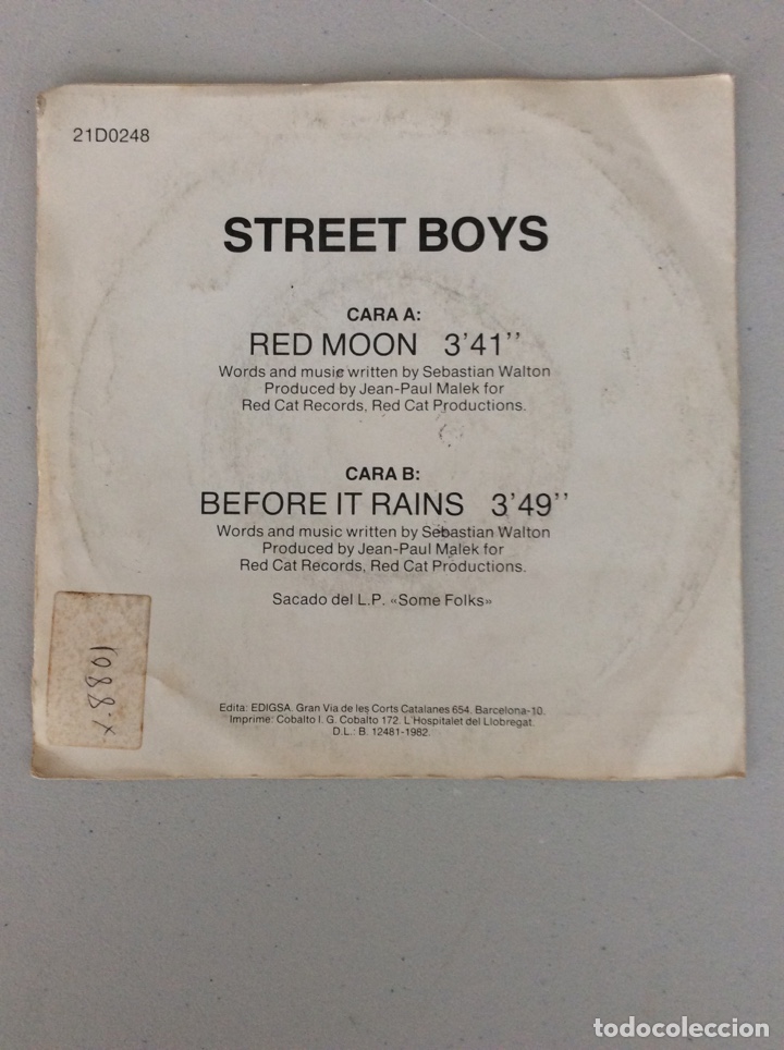 Discos de vinilo: Street Boys. Red moon - Foto 2