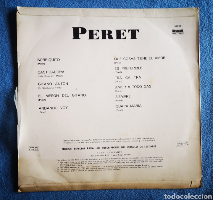 Discos de vinilo: PERET - EXITOS - 1971 - Foto 2