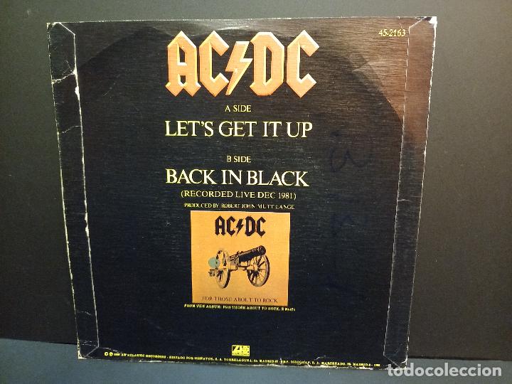Discos de vinilo: AC/DC LETS GET IT UP SINGLE SPAIN 1982 PDELUXE - Foto 2