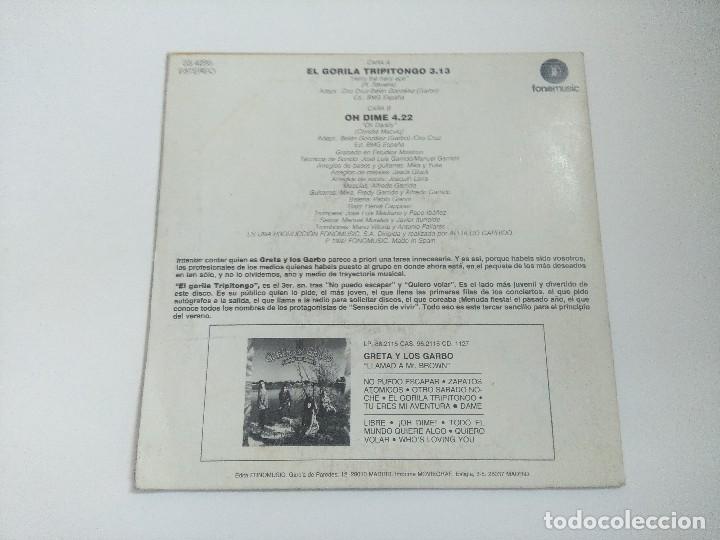 Discos de vinilo: GRETA Y LOS GARBO/EL GORILA TRIPITONGO/SINGLE. - Foto 3