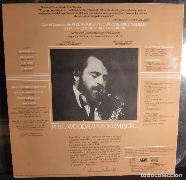 Discos de vinilo: PHIL WOODS // I REMEMBER // 1982 // (VG VG). LP - Foto 2