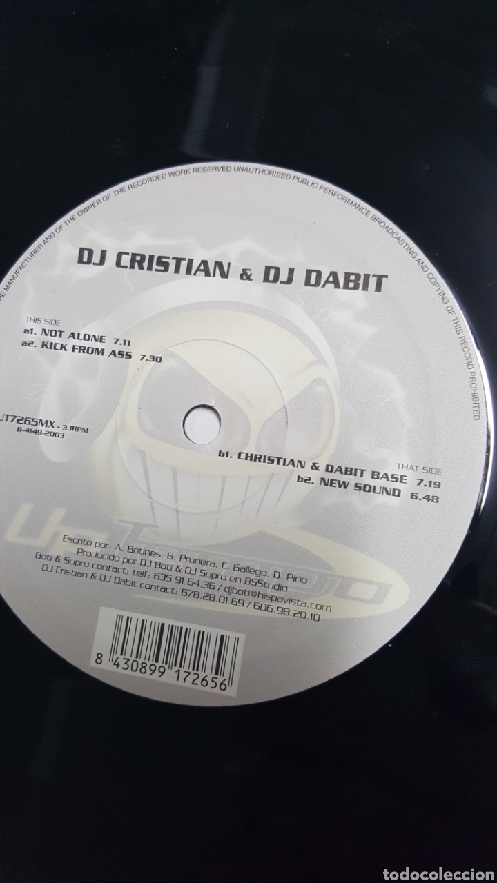Discos de vinilo: VINILO DE DJ CRISTIAN & DJ BABIT &rdquo;NOT ALONE&rdquo; - Foto 6