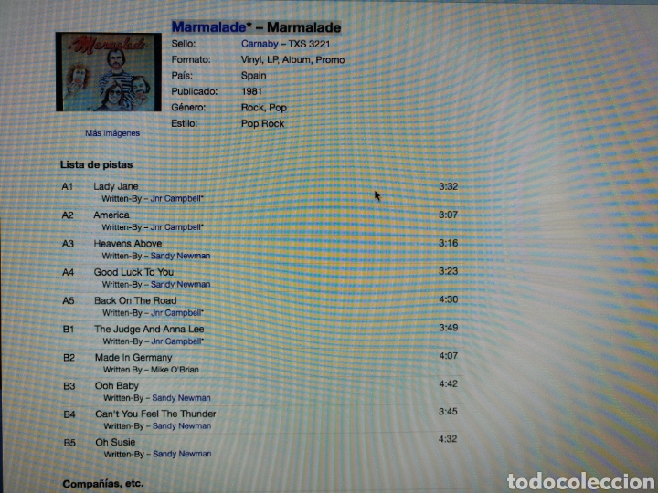 Discos de vinilo: Marmalade* &lrm;&ndash; Marmalade - Foto 2