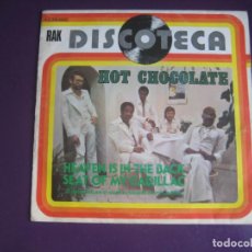Discos de vinilo: HOT CHOCOLATE – HEAVEN IS IN THE BACK SEAT OF MY CADILLAC - SG RAK EMI 1976 - FUNK DISCO 70'S