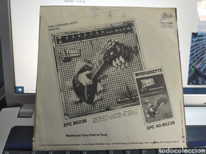 Discos de vinilo: trust single ton dernier acte francia 1981 - Foto 2