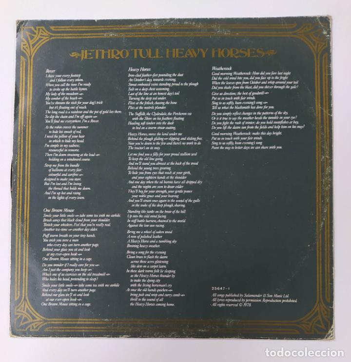 Discos de vinilo: JETHRO TULL - HEAVY HORSES - LP. TDKDA80 - Foto 2
