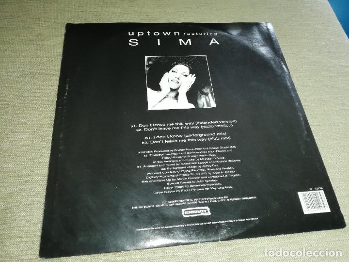 Discos de vinilo: Uptown featuring sima-dont leave me this way. maxi - Foto 2