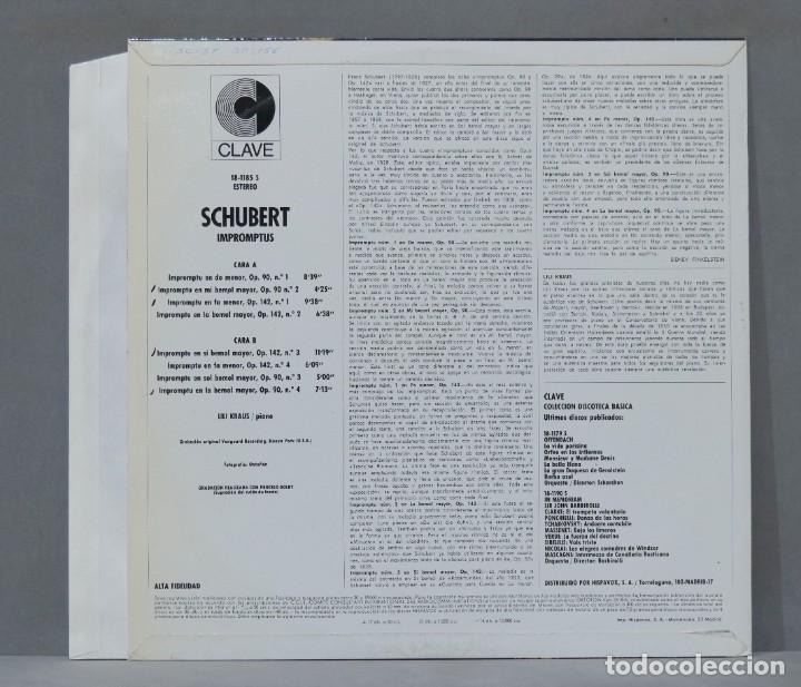 Discos de vinilo: LP. OP. 90. OP 142. SCHUBERT. KRAUS - Foto 2