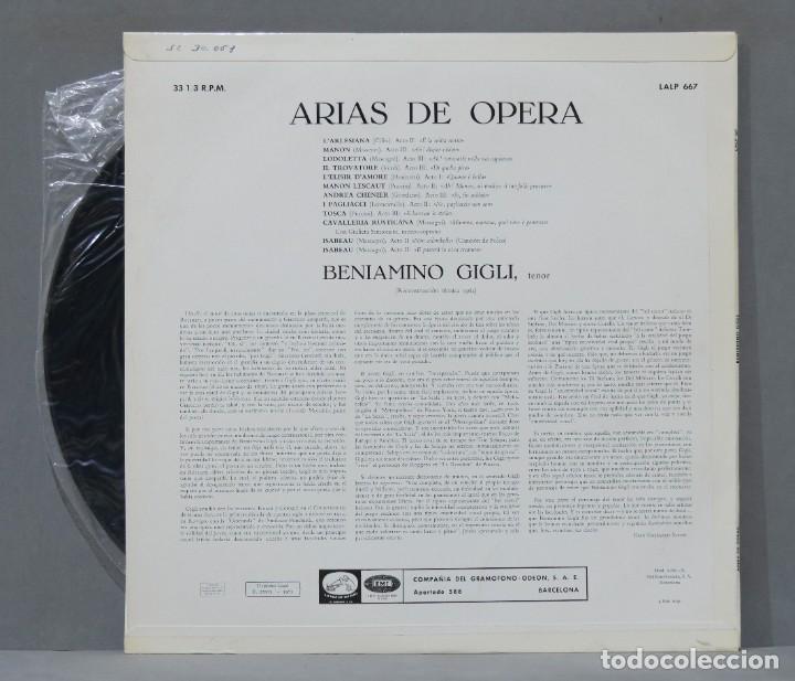 Discos de vinilo: LP. BENIAMINO GIGLI. ARIAS DE OPERAS - Foto 2