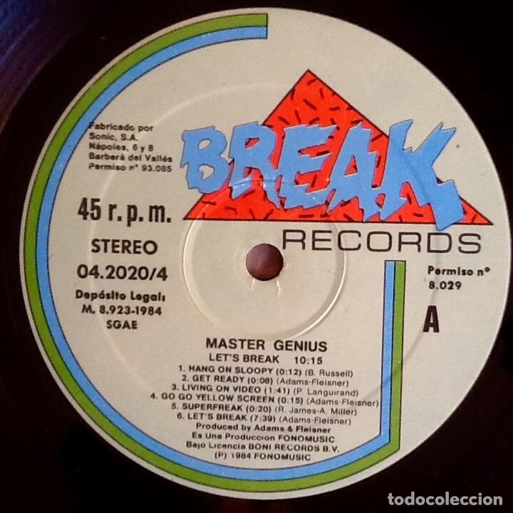 Discos de vinilo: MASTER GENIUS : LETS BREAK [BREAK - ESP 1984] 12&rdquo; - Foto 3