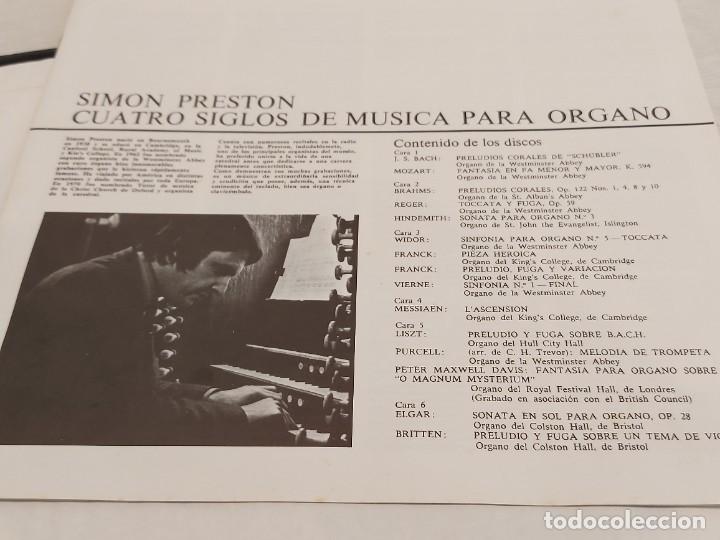 Discos de vinilo: CAJA-ÁLBUM / SIMON PRESTON / CUATRO SIGLOS DE MÚSICA PARA ORGANO / 3 VINILOS + LIBRETO / DE LUJO. - Foto 2 - 289796403