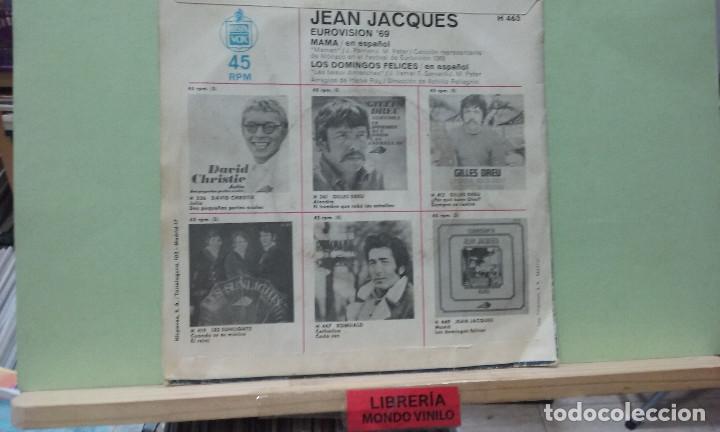 Discos de vinilo: Jean Jacques. Eurovision69. Hispavox 1969, ref. H 463 -- Single - Foto 2