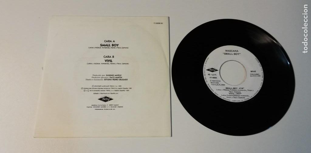 Discos de vinilo: Mascara - Small Boy (7&rdquo;, Single) - Foto 2