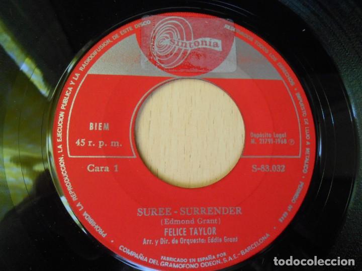Discos de vinilo: FELICE TAYLOR, SG, SUREE - SURRENDER + 1, A&Ntilde;O 1968 - Foto 3
