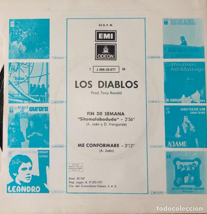 Discos de vinilo: Los Diablos - Fin de semana - Disco Vinilo Single 1971 - Foto 2