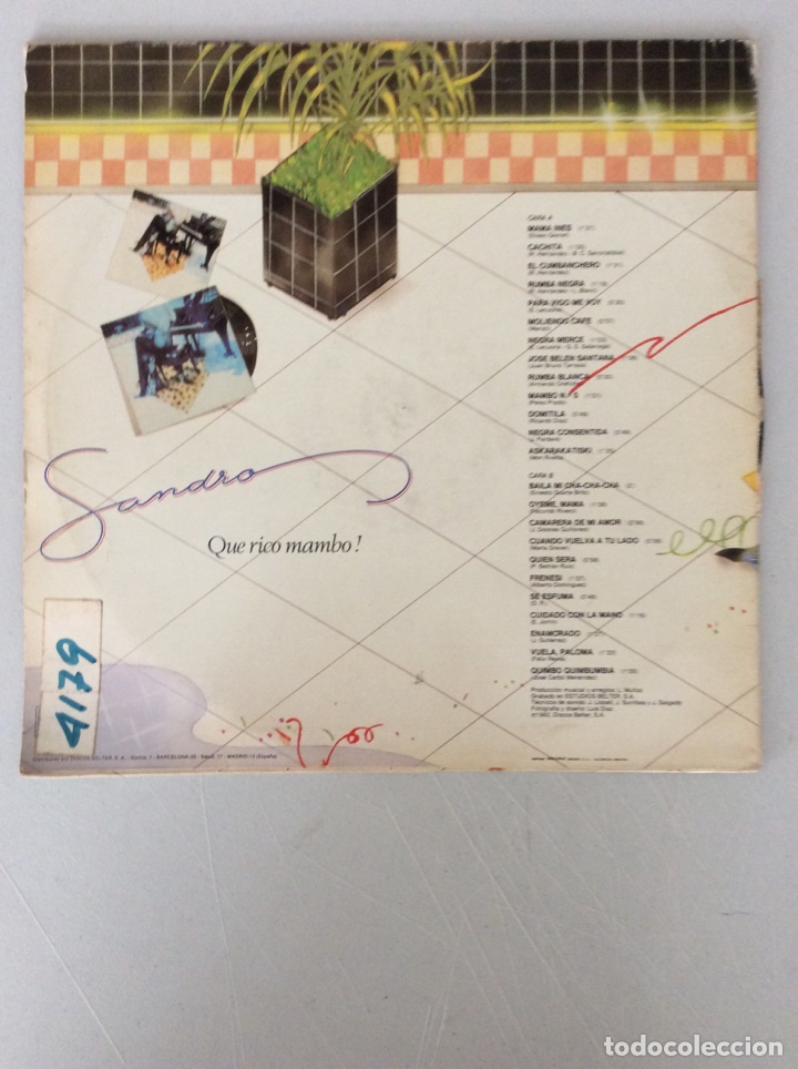 Discos de vinilo: Sandro. Piano y orquesta. Que rico mambo! - Foto 2
