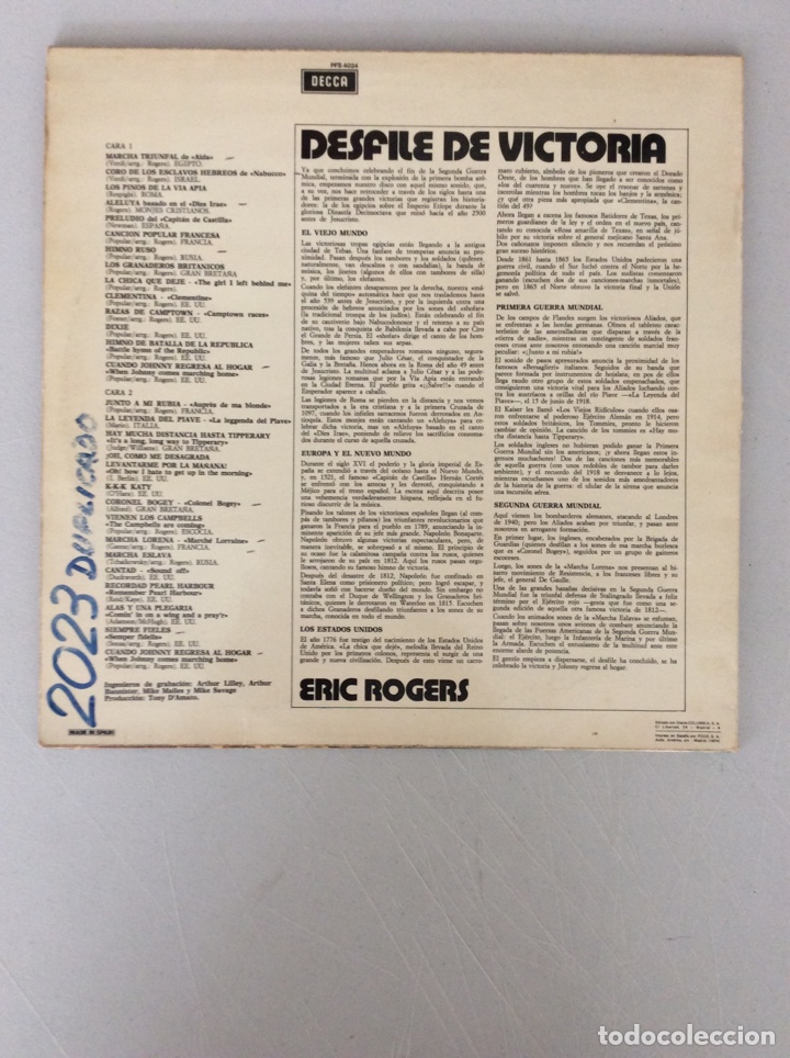 Discos de vinilo: Desfile de Victoria. Eric Rogers - Foto 2