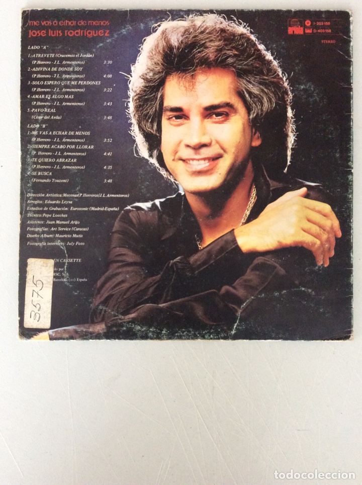 Discos de vinilo: Jos&eacute; Luis Rodr&iacute;guez. Me vas a echar de menos. - Foto 2