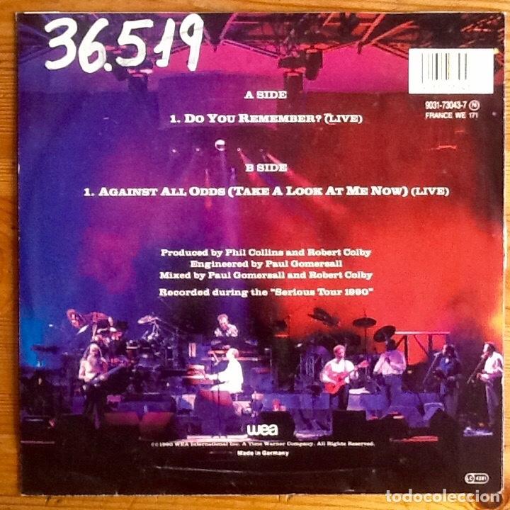 Discos de vinilo: PHIL COLLINS (GENESIS) : DO YOU REMEMBER? [WEA - DEU 1990] 7&rdquo; - Foto 2