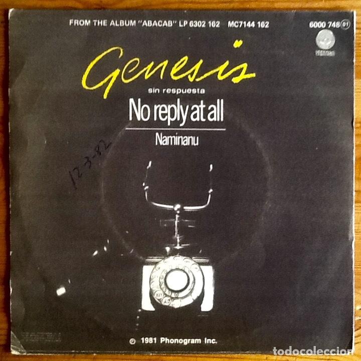 Discos de vinilo: GENESIS : NO REPLY AT ALL [VERIGO - ESP 1981] 7&rdquo; - Foto 2