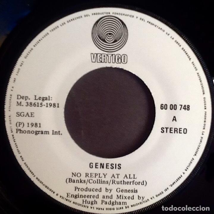 Discos de vinilo: GENESIS : NO REPLY AT ALL [VERIGO - ESP 1981] 7&rdquo; - Foto 3