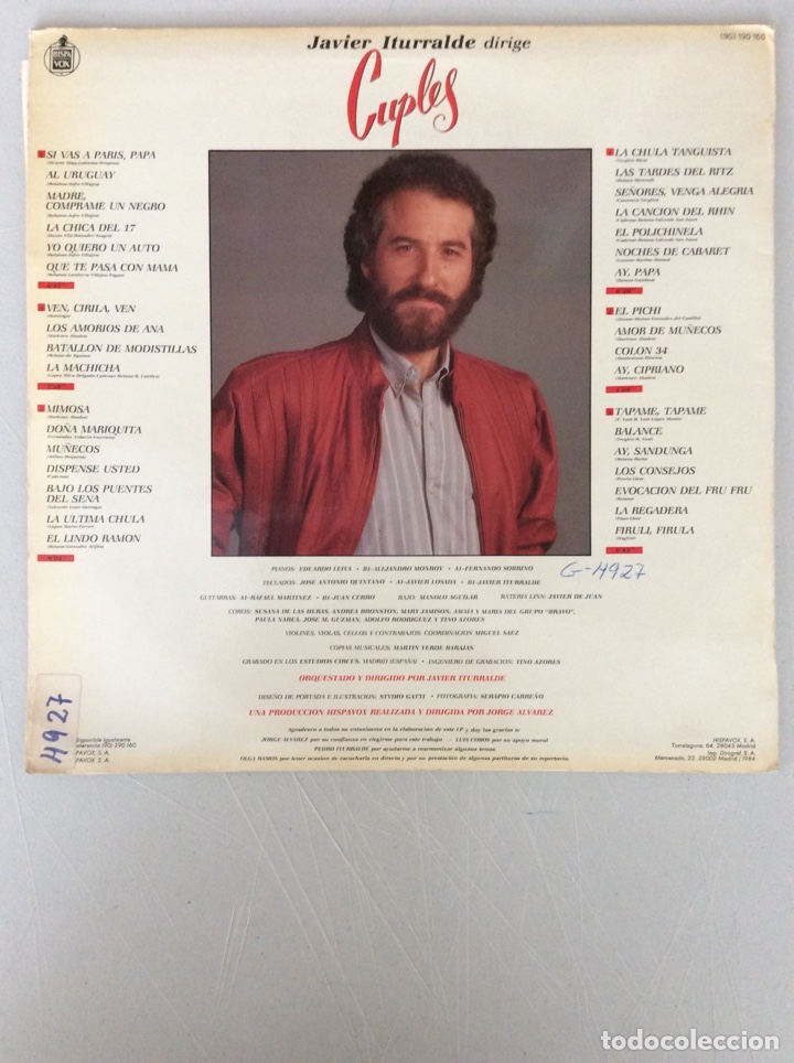 Discos de vinilo: Javier Iturralde. Dirige Cuples - Foto 2