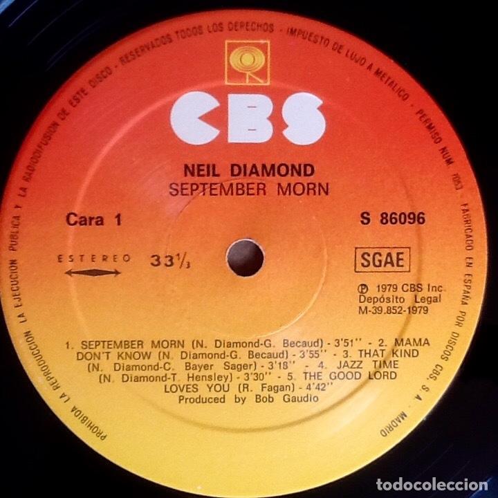 Discos de vinilo: NEIL DIAMOND : SEPTEMBER MORN [CBS - ESP 1979] LP - Foto 4
