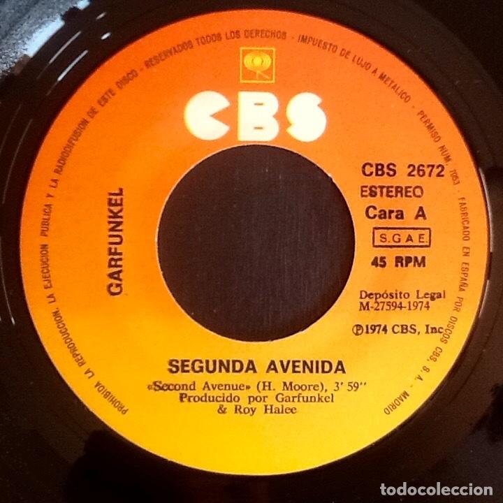 Discos de vinilo: ART GARFUNKEL : SECOND AVENUE [CBS - ESP 1974] 7&rdquo; - Foto 3