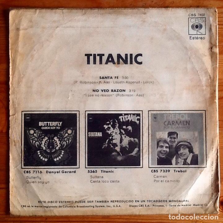 Discos de vinilo: TITANIC : SANTA FE [CBS - ESP 1971] 7&rdquo; - Foto 2