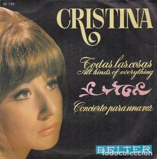 Discos de vinilo: CRISTINA ( LOS STOP ) - TODAS LAS COSAS - SINGLE DE VINILO - Foto 1