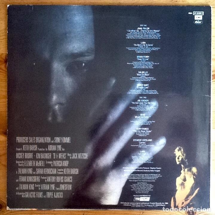 Discos de vinilo: V / A : OST 9 1/2 WEEKS [CAPITOL - ESP 1986] LP - Foto 2
