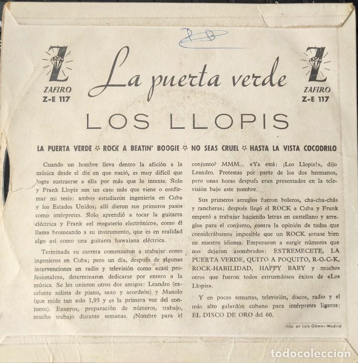 Discos de vinilo: Los llopis - La puerta verde - Disco Vinilo Single 1960 - Foto 2