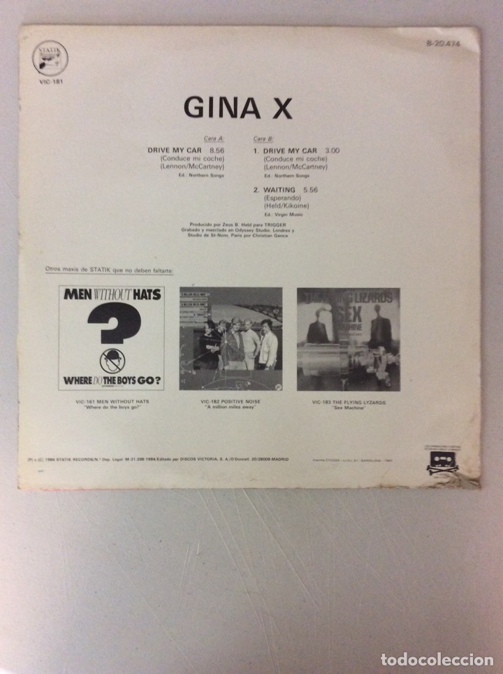 Discos de vinilo: Gina X drive my car - Foto 2
