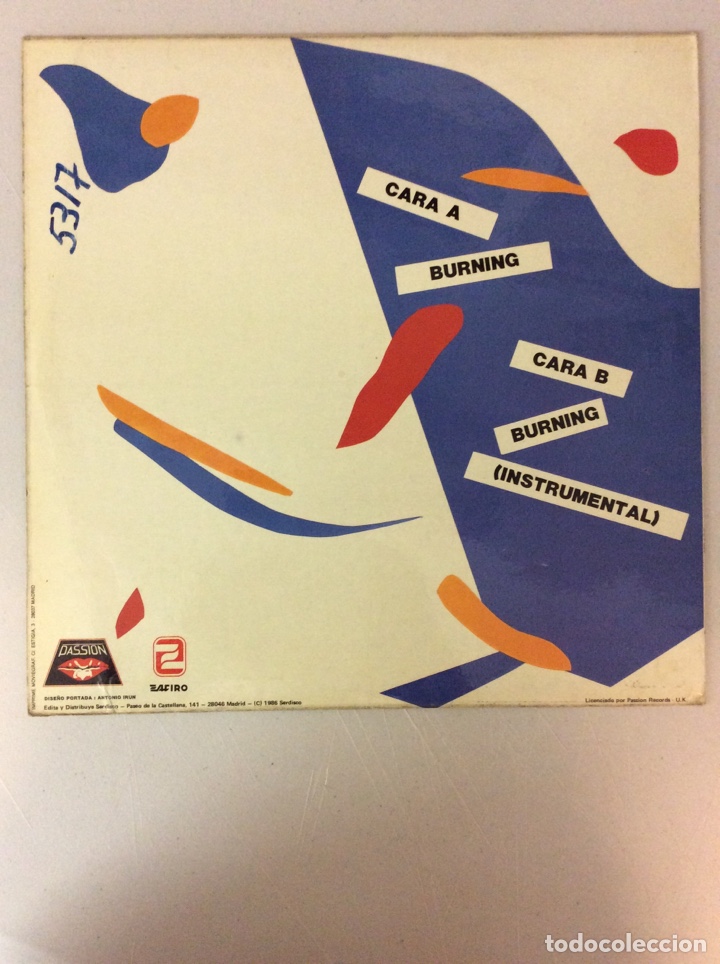 Discos de vinilo: Sapphire featuring Kelly &ldquo;Burning&rdquo; - Foto 2