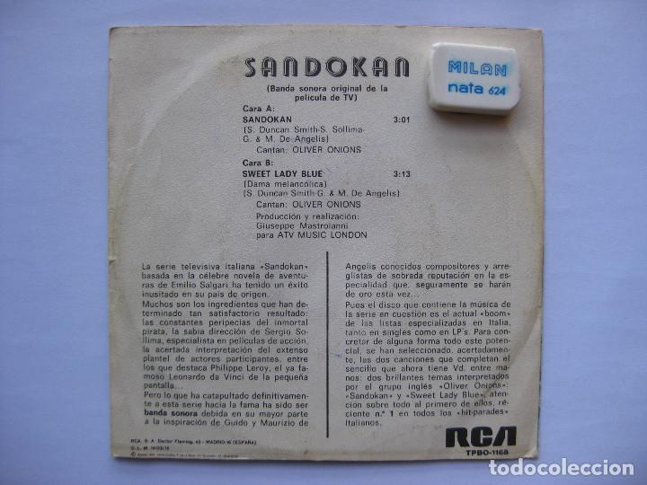 Discos de vinilo: DISCO VINILO SINGLE SANDOKAN - OLIVER ONIONS - Foto 2