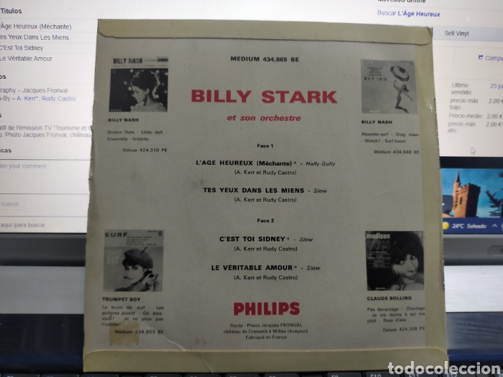 Discos de vinilo: Billy Stark ep lage heureux + 3 Francia - Foto 2