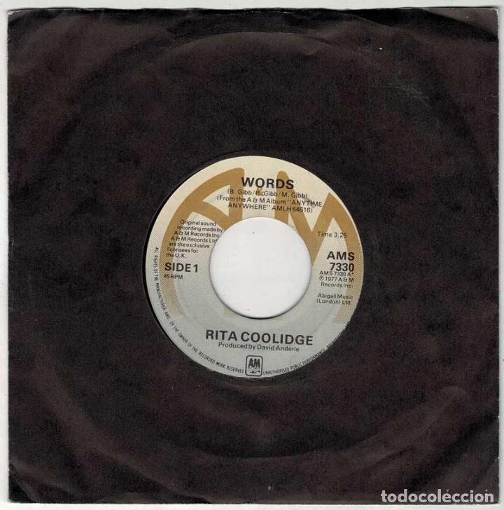 Discos de vinilo: Rita Coolidge - Words / Southern Lady. Single - Foto 1