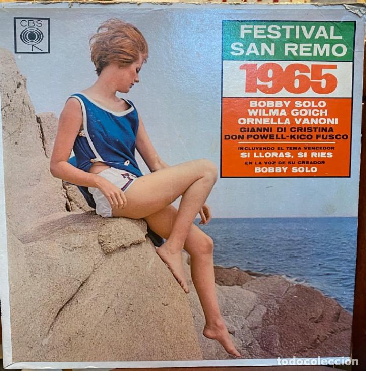 LP ARGENTINO DE ARTISTAS VARIOS FESTIVAL SAN REMO 1965 (Música - Discos - LP Vinilo - Otros Festivales de la Canción)