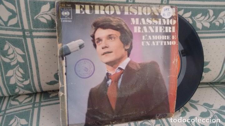 Discos de vinilo: SINGLE (VINILO) DE MASSIMO RANIERI A&Ntilde;OS 70 ( EUROVISION) - Foto 1