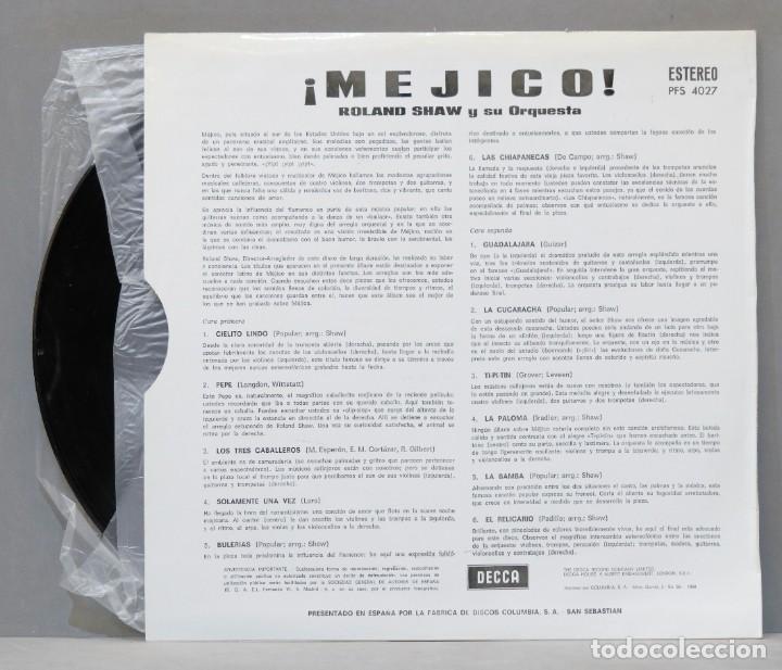 Discos de vinilo: LP. ROLAND SHAW Y SU ORQUESTA. MEXICO! - Foto 2