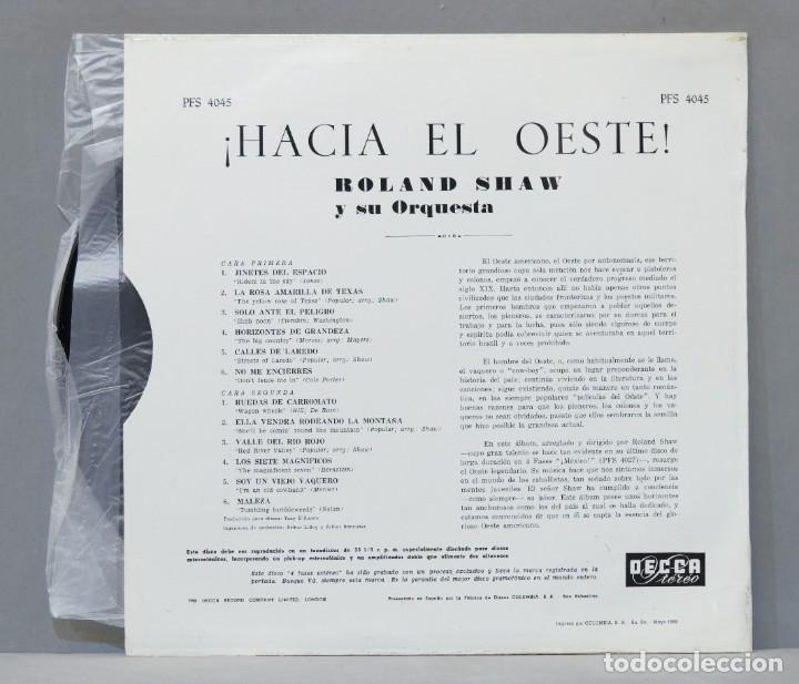 Discos de vinilo: LP. ROLAND SHAW Y ORQUESTA. WESTWARD HO! - Foto 2