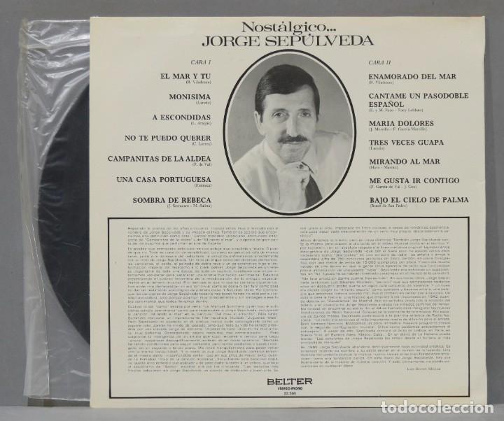 Discos de vinilo: LP. JORGE SEPULVEDA. NOSTALGICO - Foto 2