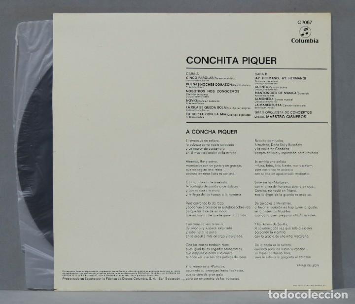 Discos de vinilo: LP. CONCHITA PIQUER. CINCO FAROLAS - Foto 2
